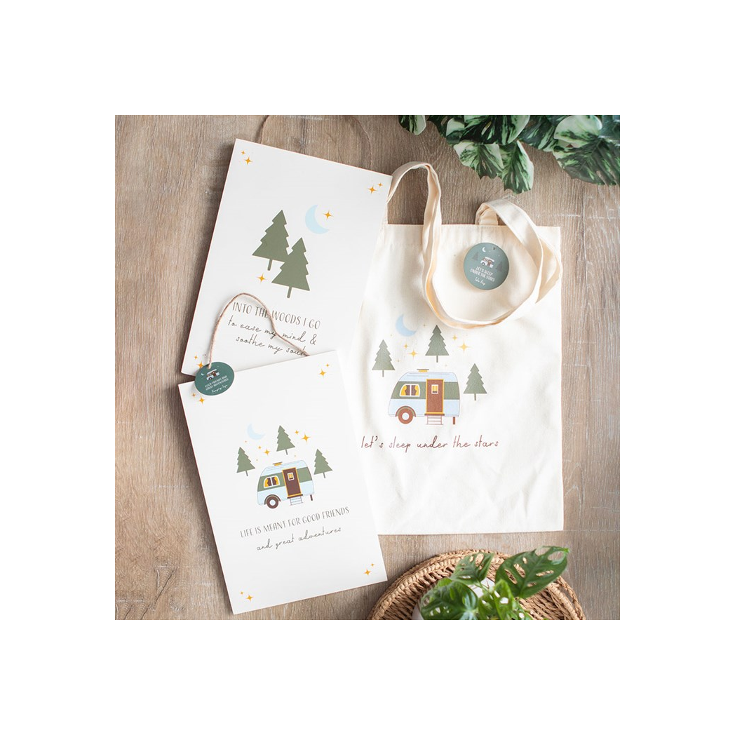 Let's Sleep Under the Stars Caravan Polycotton Tote Bag