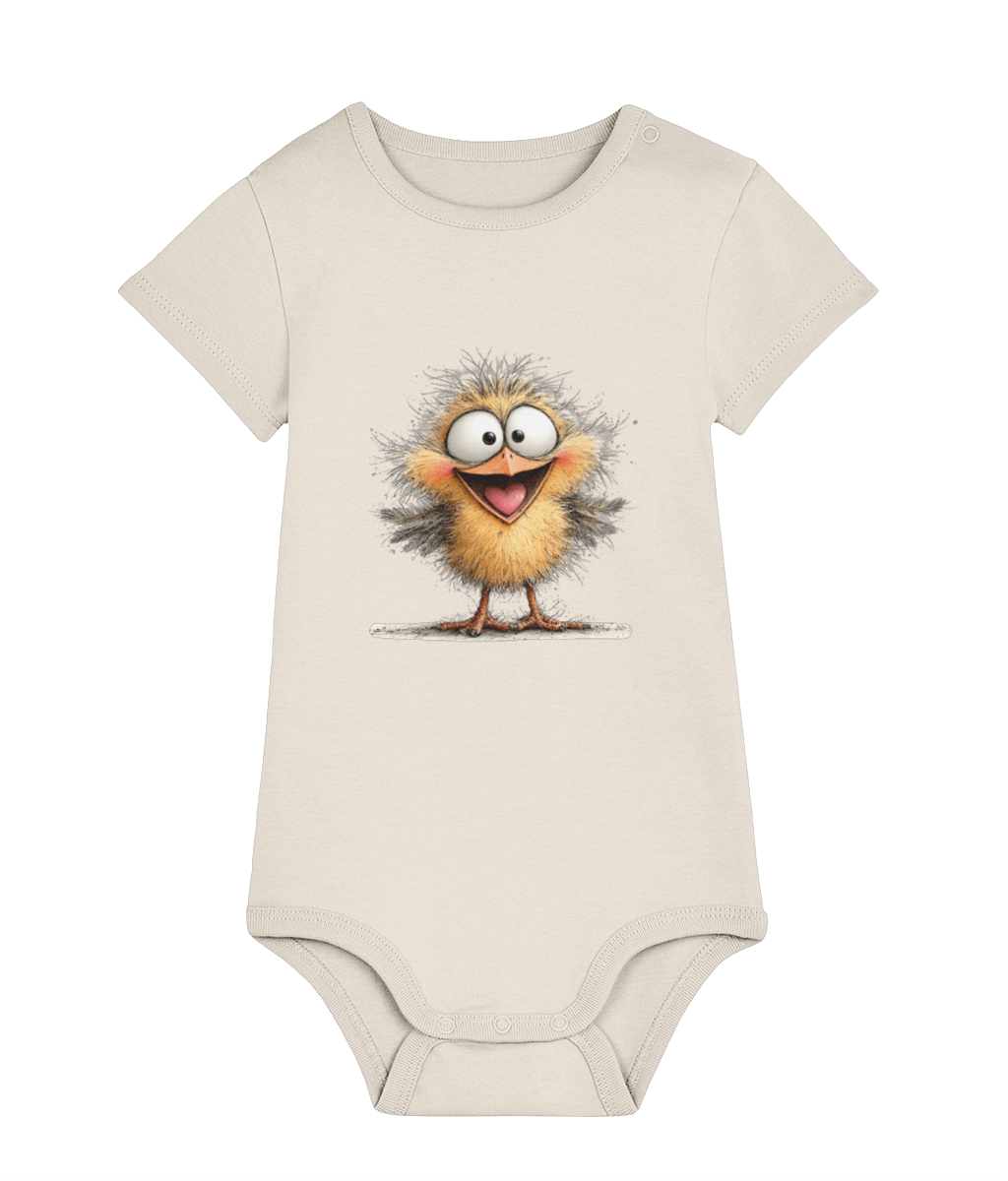 Whimsical Farm Animal Baby Grow | Unisex Newborn Bodysuit - Pippin the Peppy Chick|