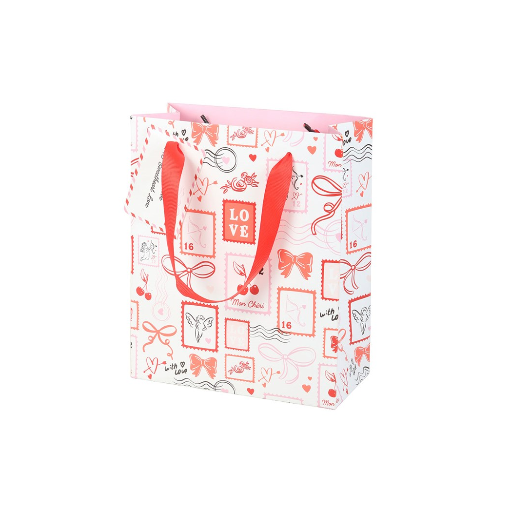 Valentine Postage Stamp Print Gift Bag