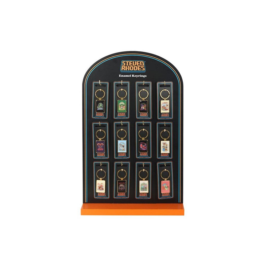 Set of 48 Enamel Keyrings by Steven Rhodes on Display