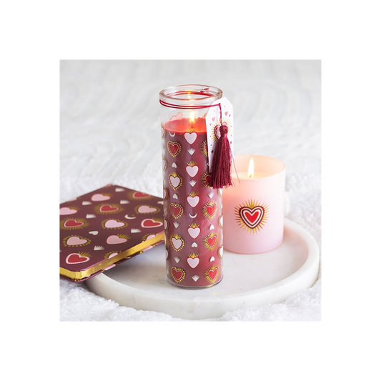 Sacred Heart Print Black Fig Tube Candle
