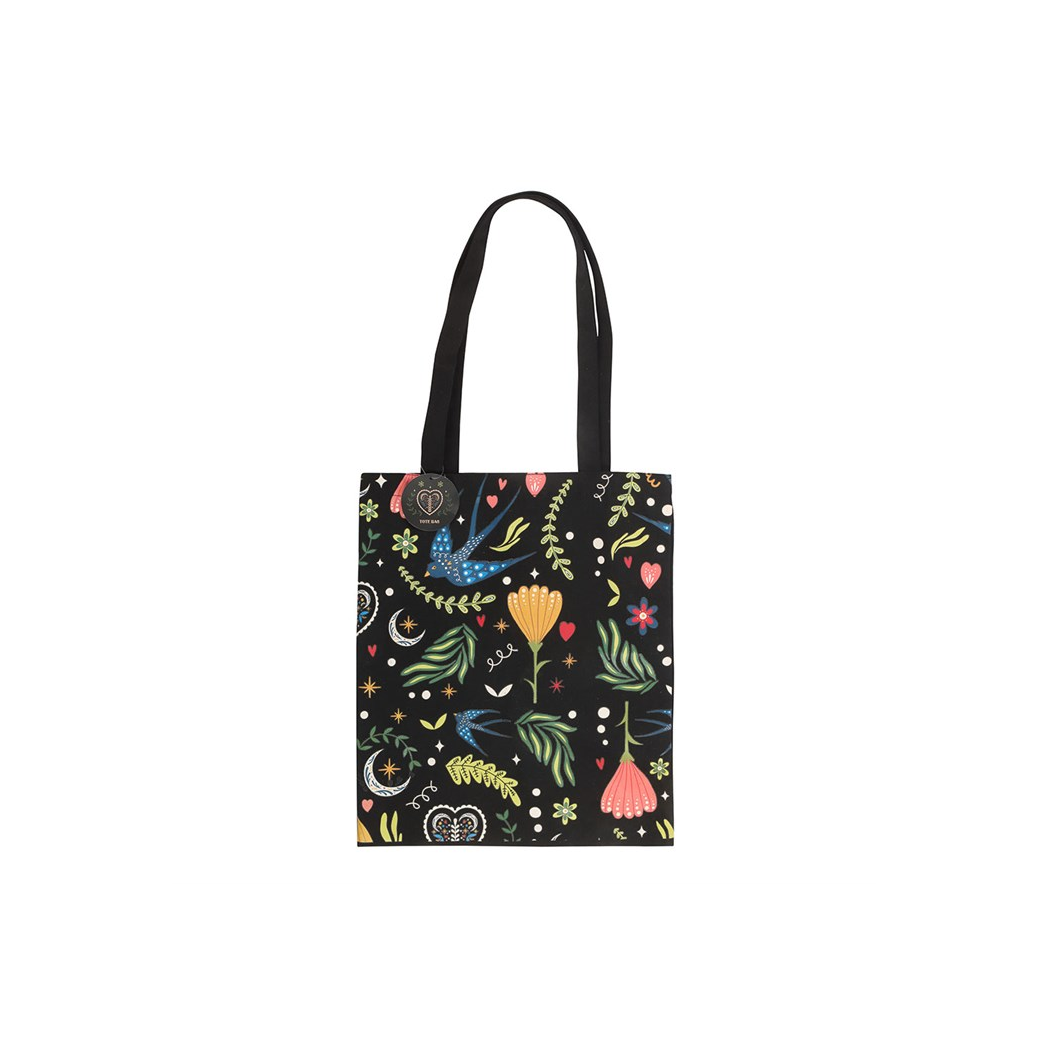 Midnight Bloom Polycotton Tote Bag
