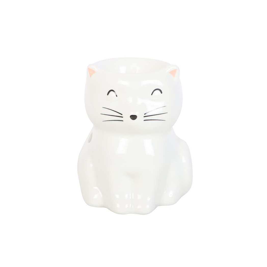 White Happy Cat Oil Burner