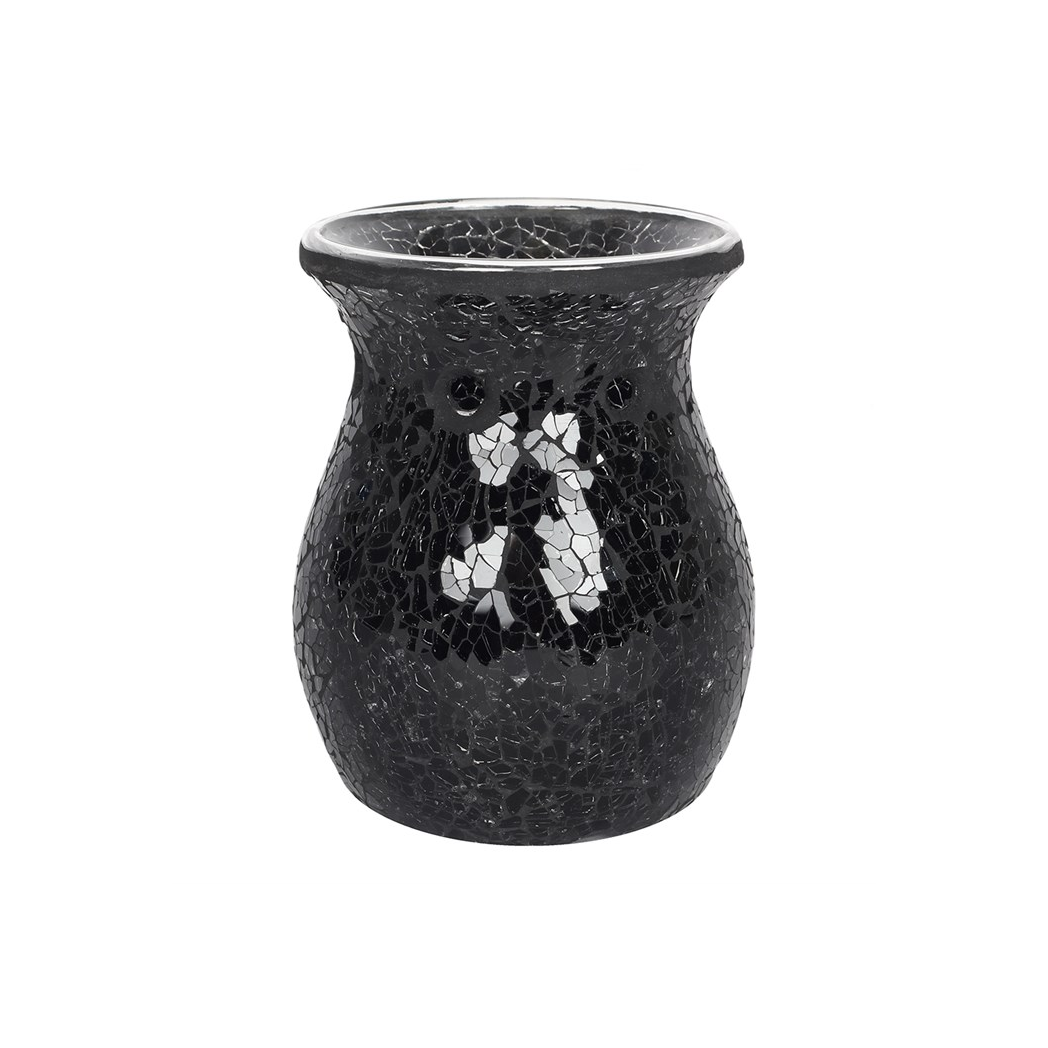 Large Black Crackle Oil Burner and Wax Warmer