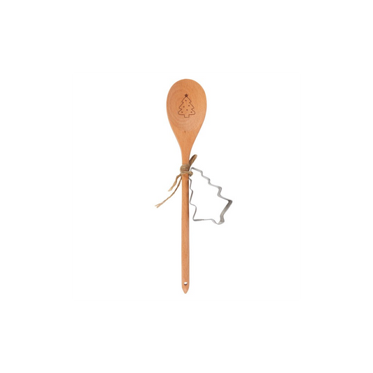 Christmas Tree Wooden Spoon Baking Set