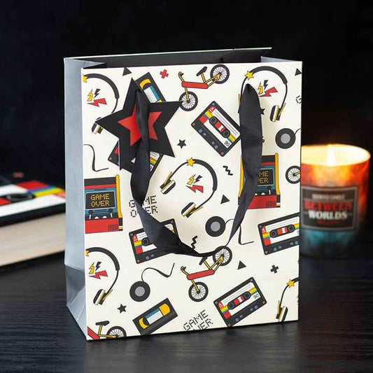 23cm Medium Retro 80s Print Gift Bag
