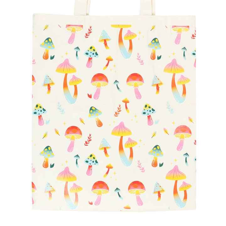 Funky Fungi Mushroom Print Polycotton Tote Bag
