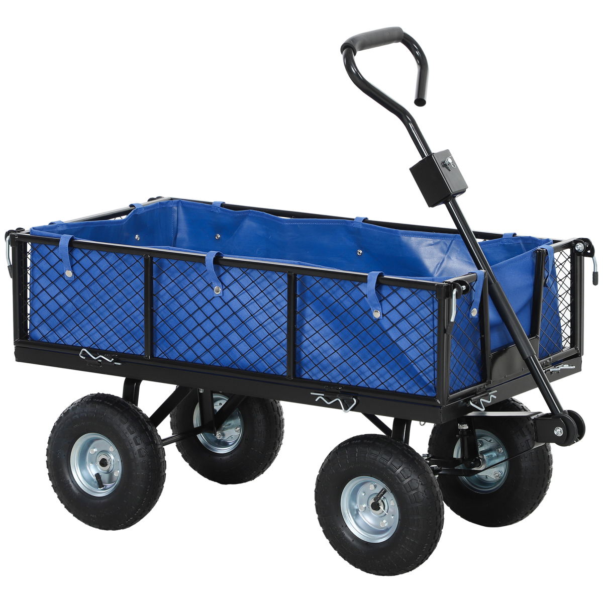 Outsunny Garden Cart with Removable Liner, Quick-Release Sides