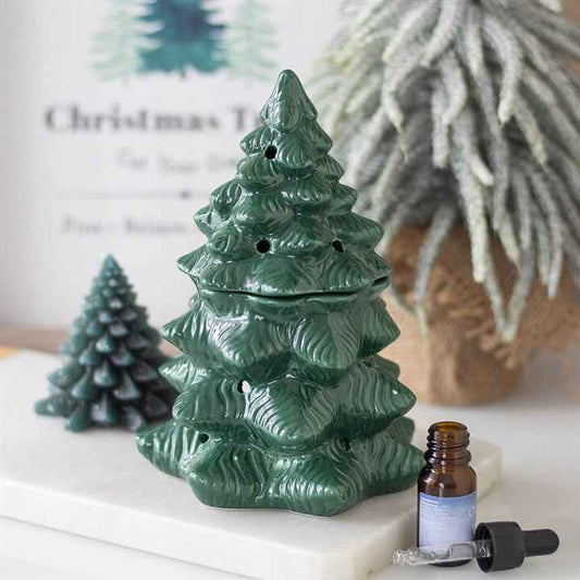 Green Fir Tree Oil Burner and Wax Warmer