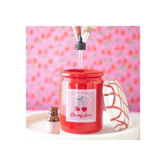 Cherry Jam Jar Oil Burner and Wax Warmer