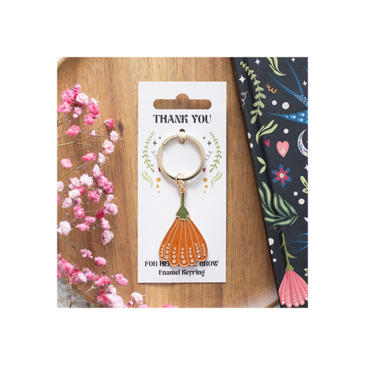 Thank You for Helping Me Grow Flower Keyring