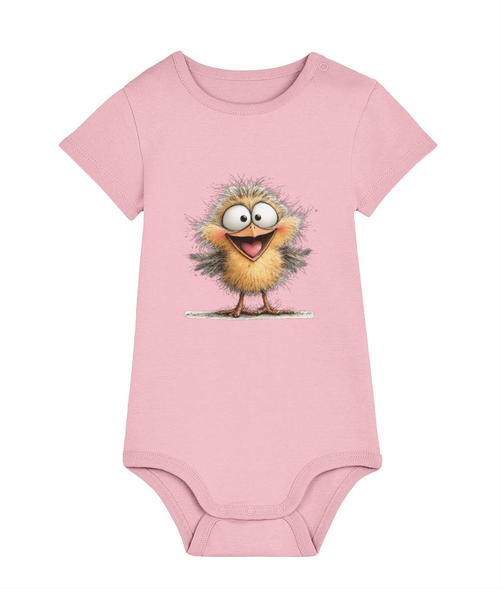Whimsical Farm Animal Baby Grow | Unisex Newborn Bodysuit - Pippin the Peppy Chick|