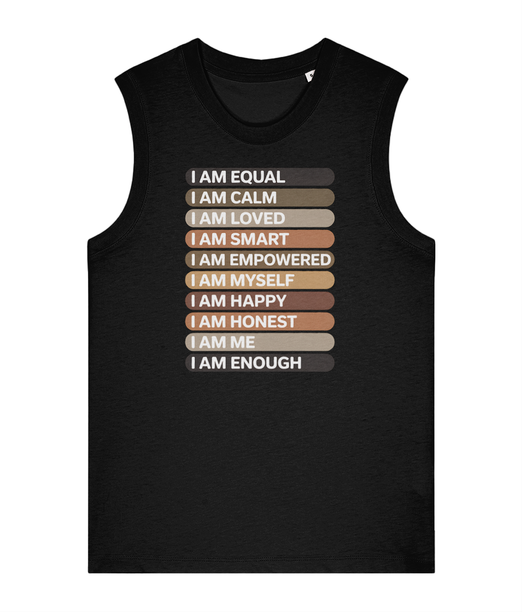 Women's Empowering Mantra Sleeveless Tee Vest Top | Premium Heavyweight Organic Cotton