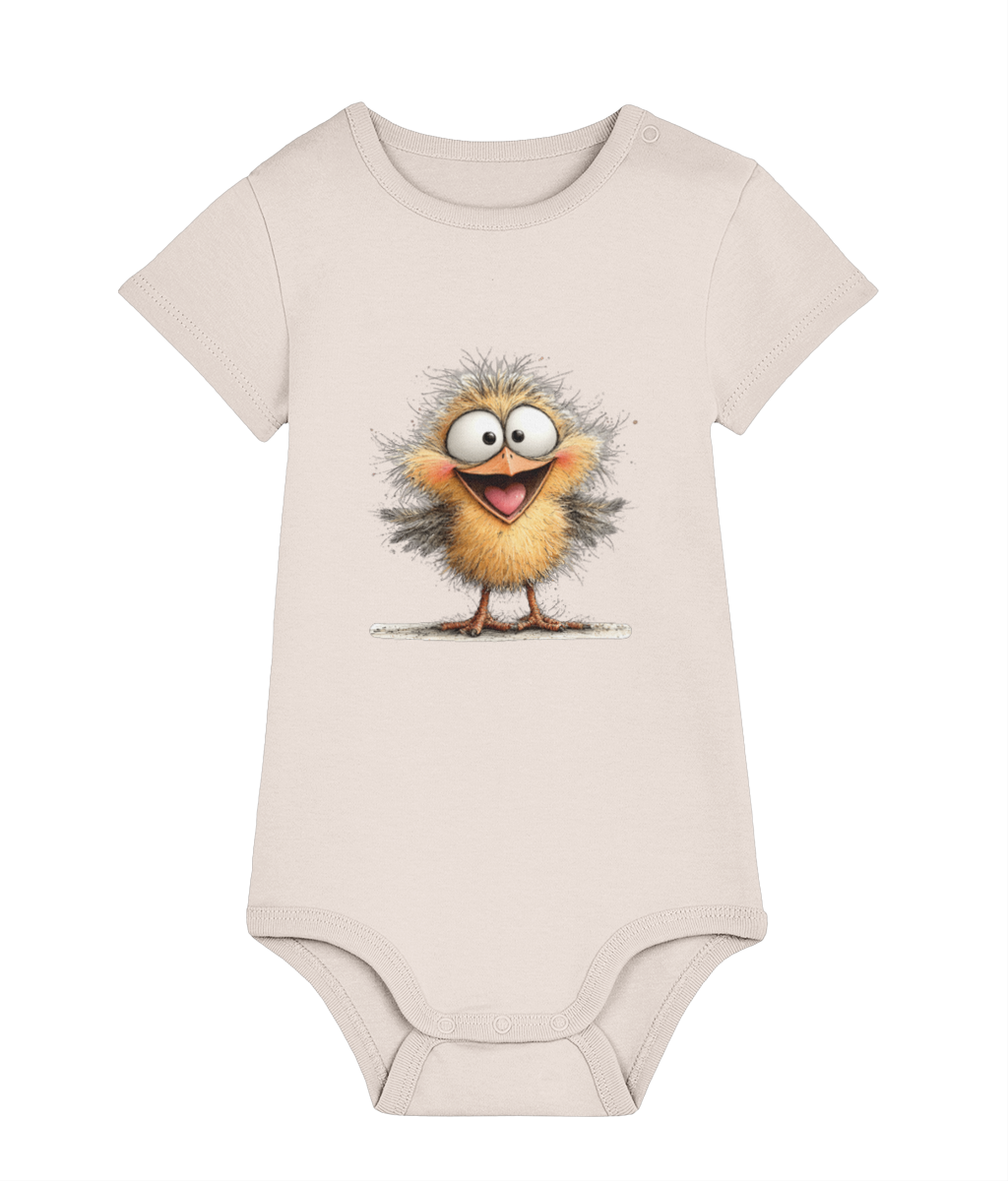 Whimsical Farm Animal Baby Grow | Unisex Newborn Bodysuit - Pippin the Peppy Chick|