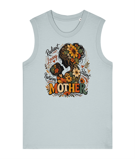 Women's Boho Floral "Mother" Graphic Tank Top | Heavyweight Organic Cotton Sleeveless Tee