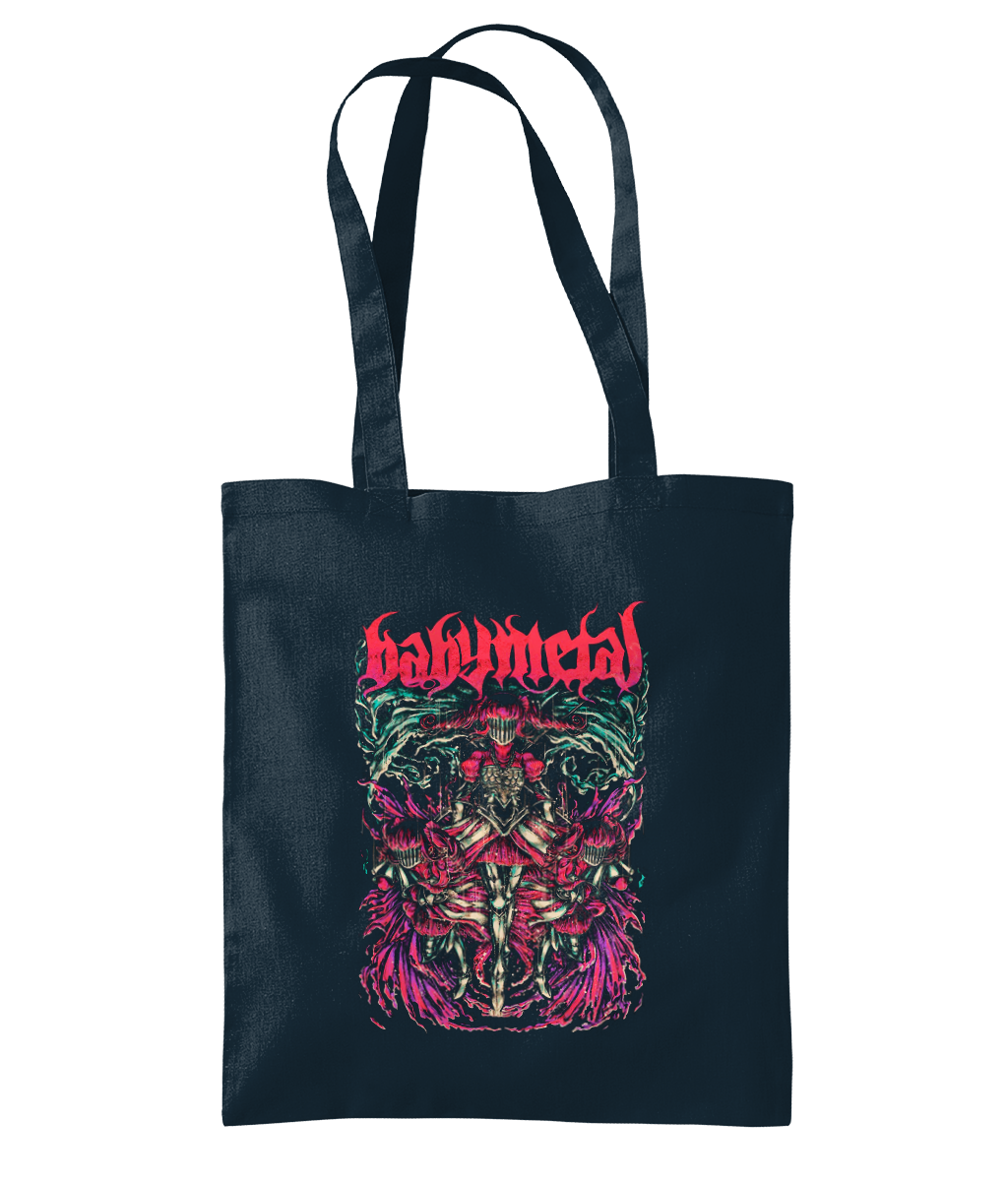 Babymetal Black Cotton Tote Bag | Kawaii Vibrant Gothic Graphic Reusable Shopper