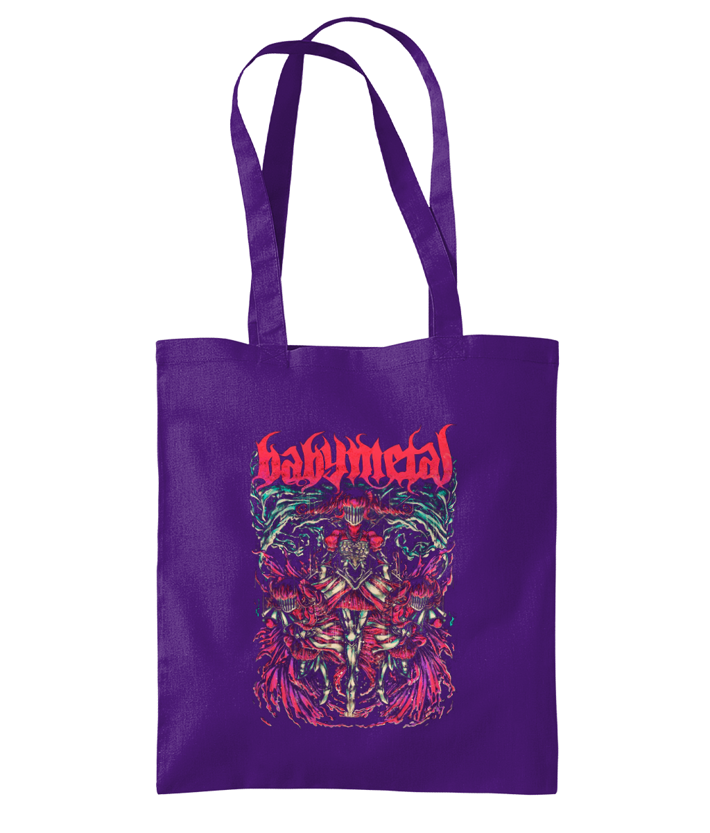 Babymetal Black Cotton Tote Bag | Kawaii Vibrant Gothic Graphic Reusable Shopper