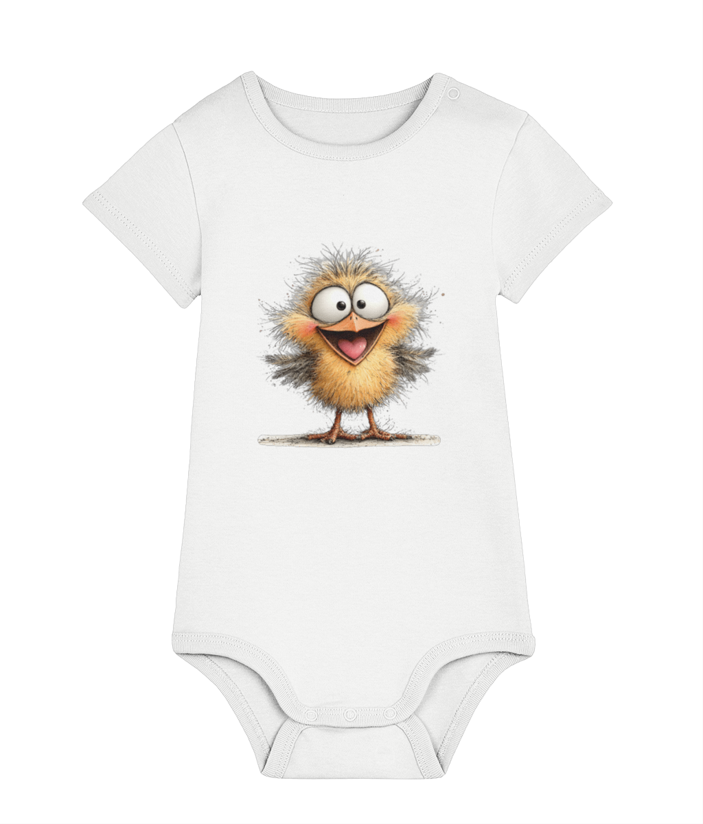 Whimsical Farm Animal Baby Grow | Unisex Newborn Bodysuit - Pippin the Peppy Chick|