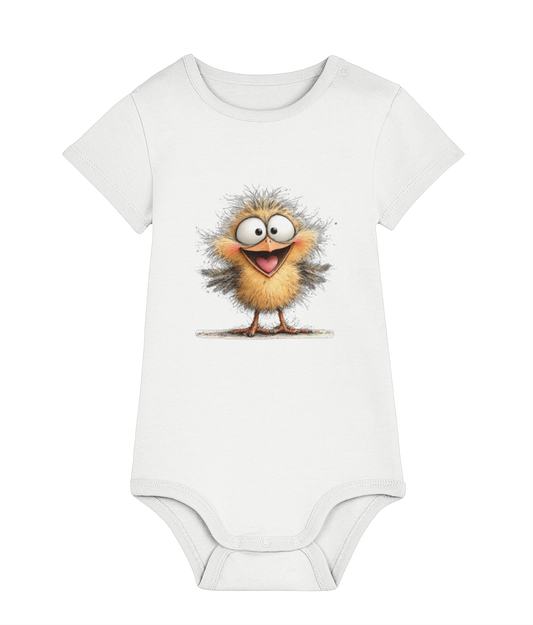 Whimsical Farm Animal Baby Grow | Unisex Newborn Bodysuit - Pippin the Peppy Chick|