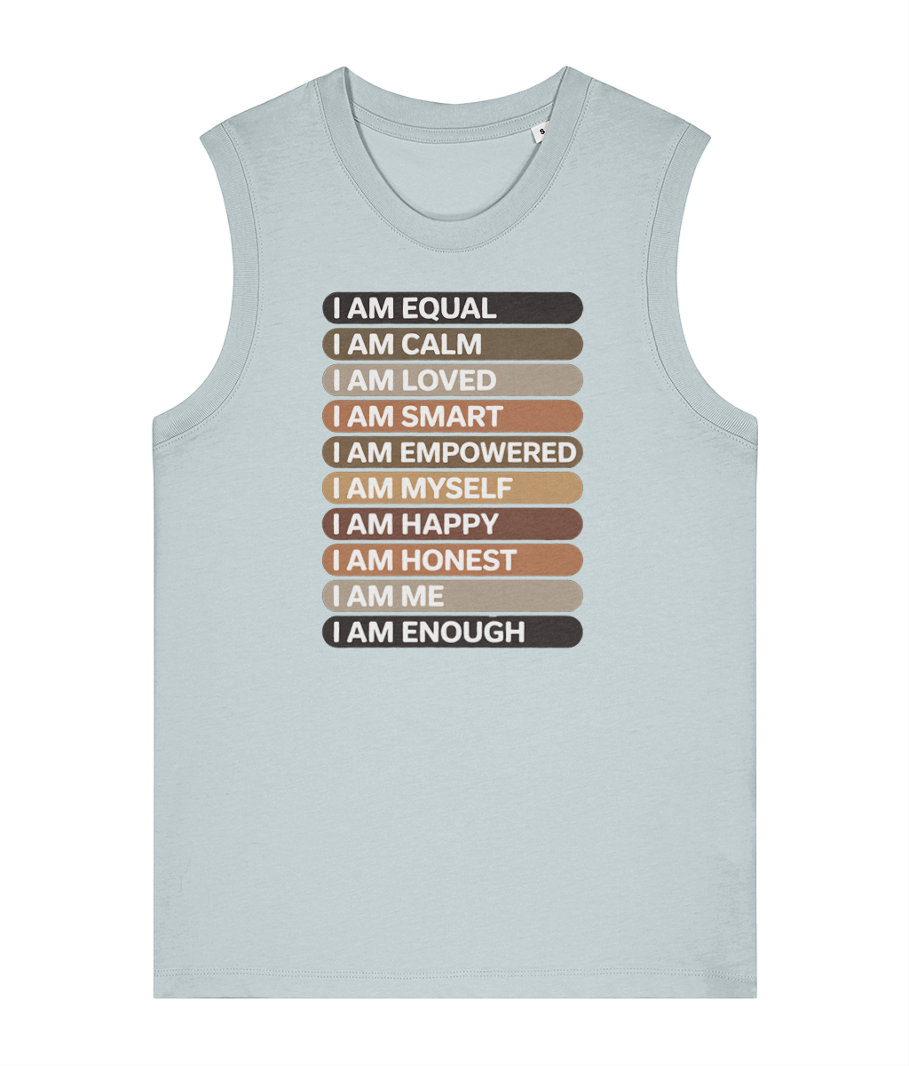 Women's Empowering Mantra Sleeveless Tee Vest Top | Premium Heavyweight Organic Cotton