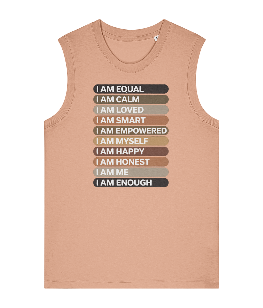 Women's Empowering Mantra Sleeveless Tee Vest Top | Premium Heavyweight Organic Cotton