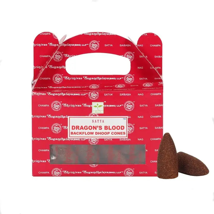 Set of 6 Dragon’s Blood Backflow Dhoop Cones by Satya (6/30)