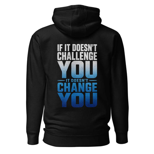If It Doesn’t Challenge You Hoodie – Premium Motivational Gym Hoodie